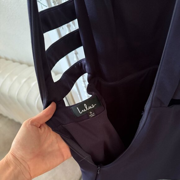 Lulus fit & flare mini dress in Navy - Picture 5 of 9